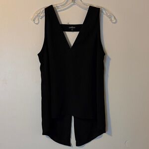 Express Black V-Neck Split-Hem Sleeveless Camisole